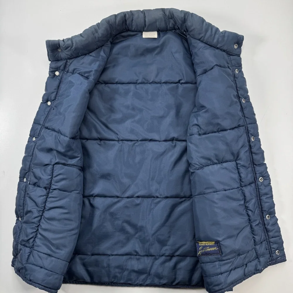 Vintage OSHKOSH Sportswear Snap Front Puffer Vest Mens Small Vtg Camping Outdoor